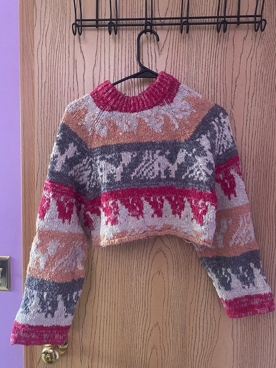 Urban Outfitters Sweaters - Urban Outfitters Pink, Gray, Brown Patterned Knit Sweater